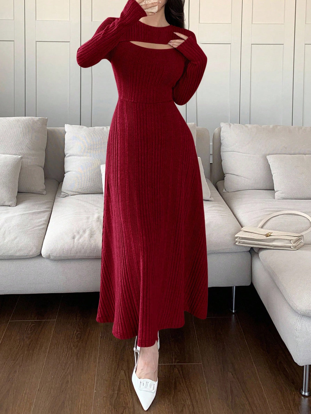 Rochie maxi SHEIN, vișiniu