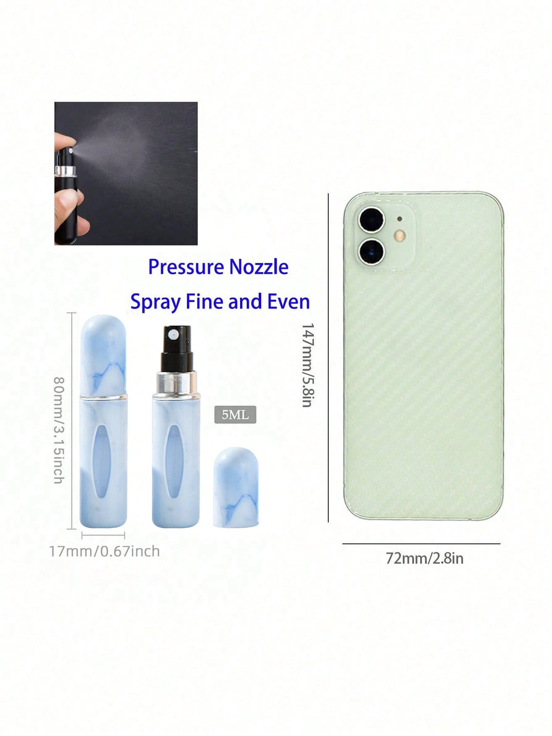 Sticlă parfum cu pulverizator SHEIN, mix culori