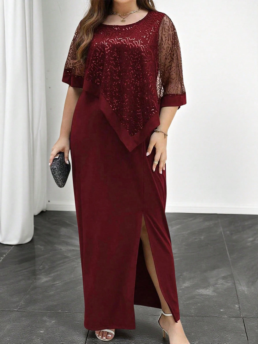 Rochie de ocazie SHEIN, vișiniu