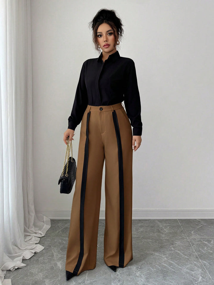 Pantaloni SHEIN, maro