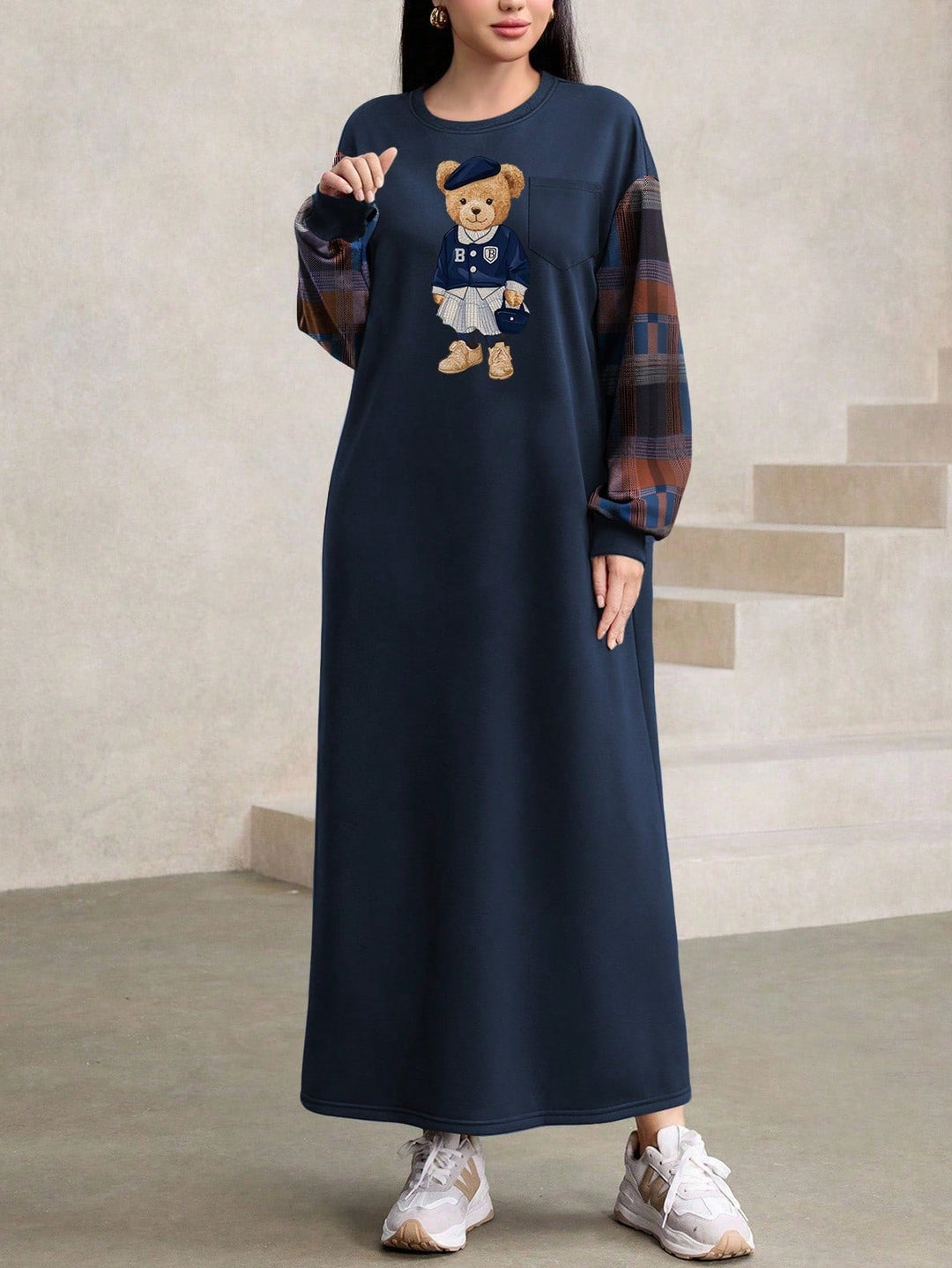 Shein Curve+ maxi ruha, kék