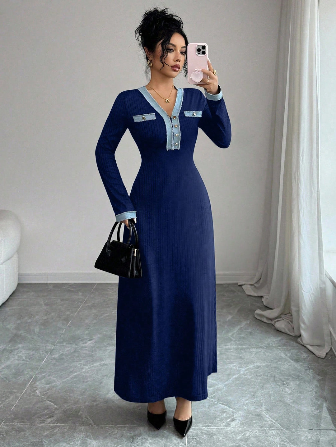 Rochie maxi SHEIN, albastru