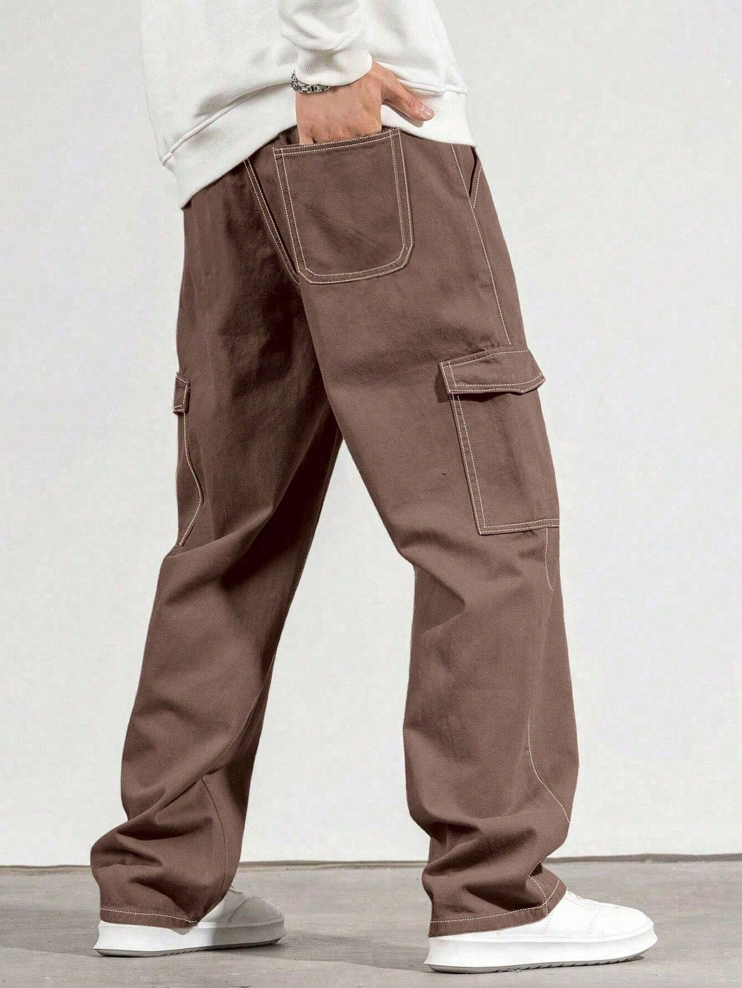 Pantaloni SHEIN, maro