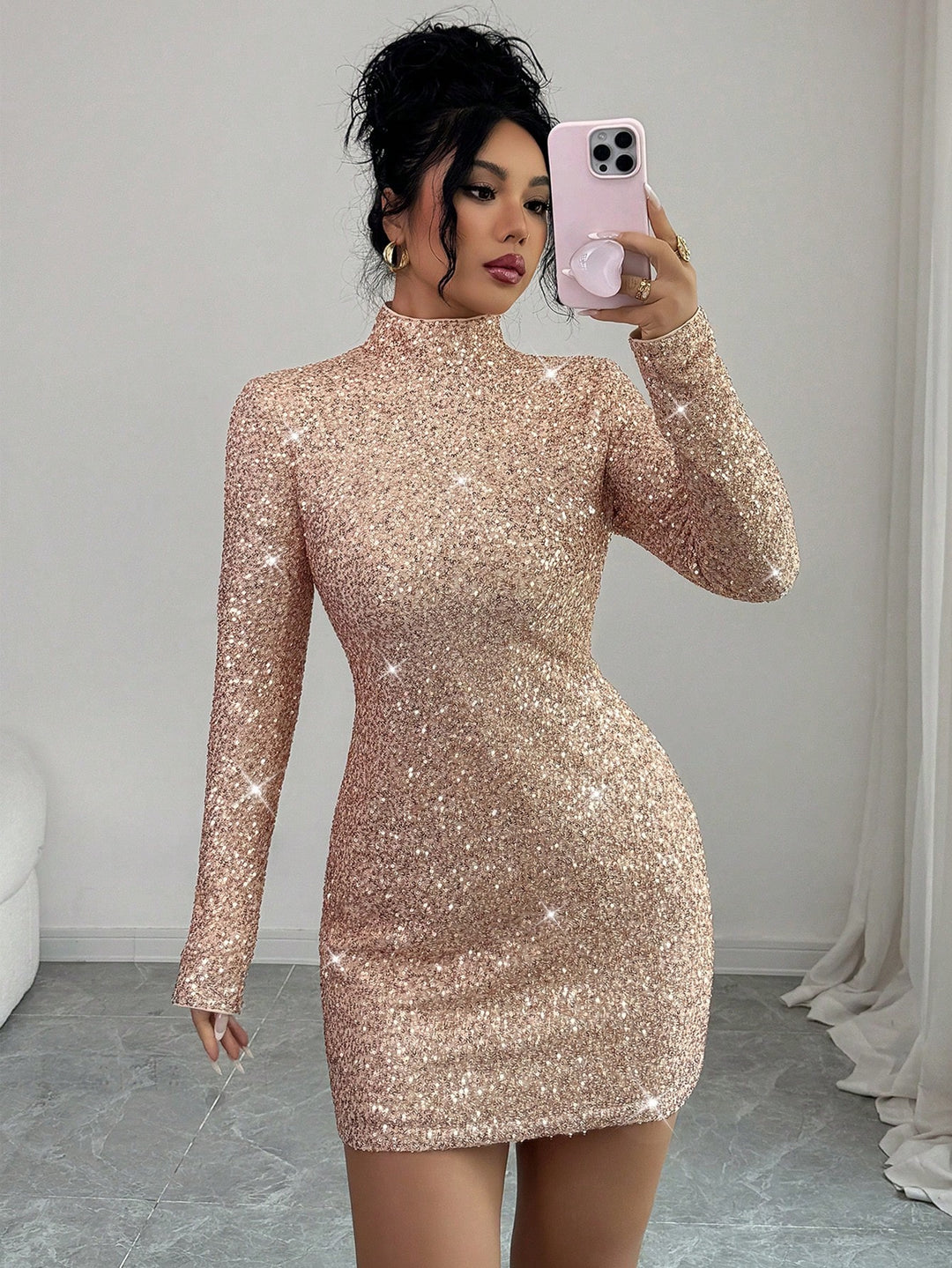 Rochie mini SHEIN, auriu