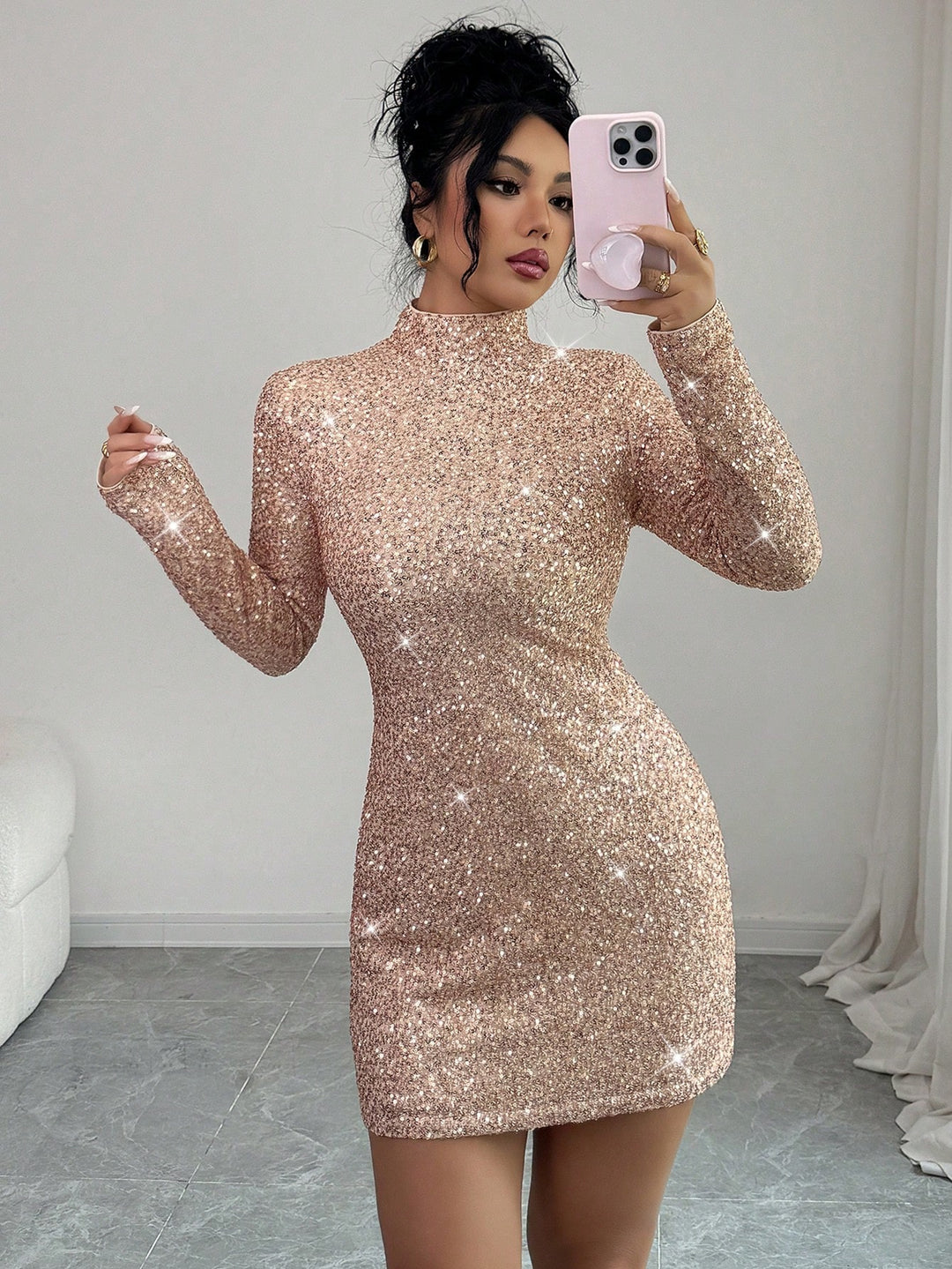 Rochie mini SHEIN, auriu