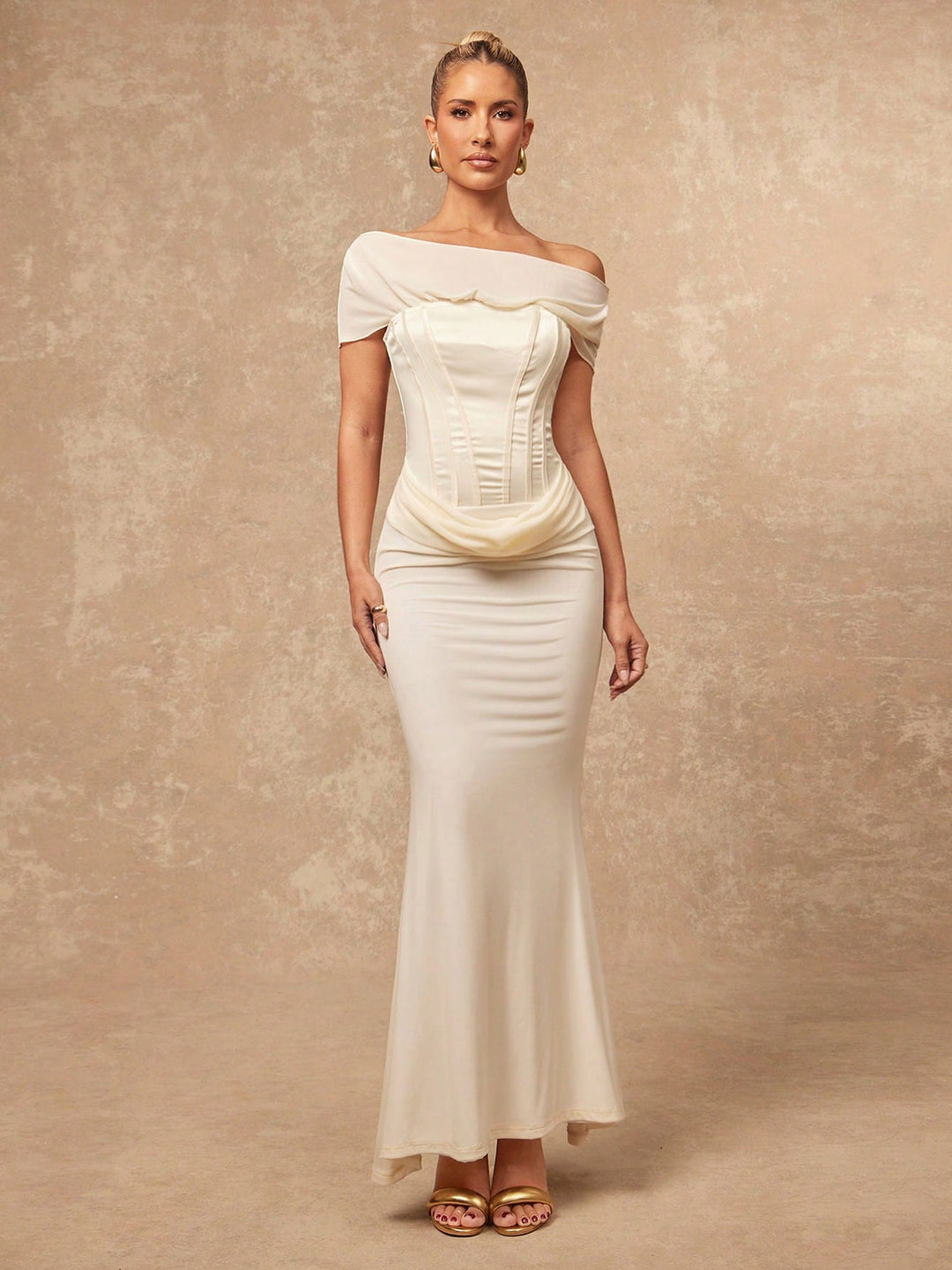 Rochie maxi SHEIN, bej