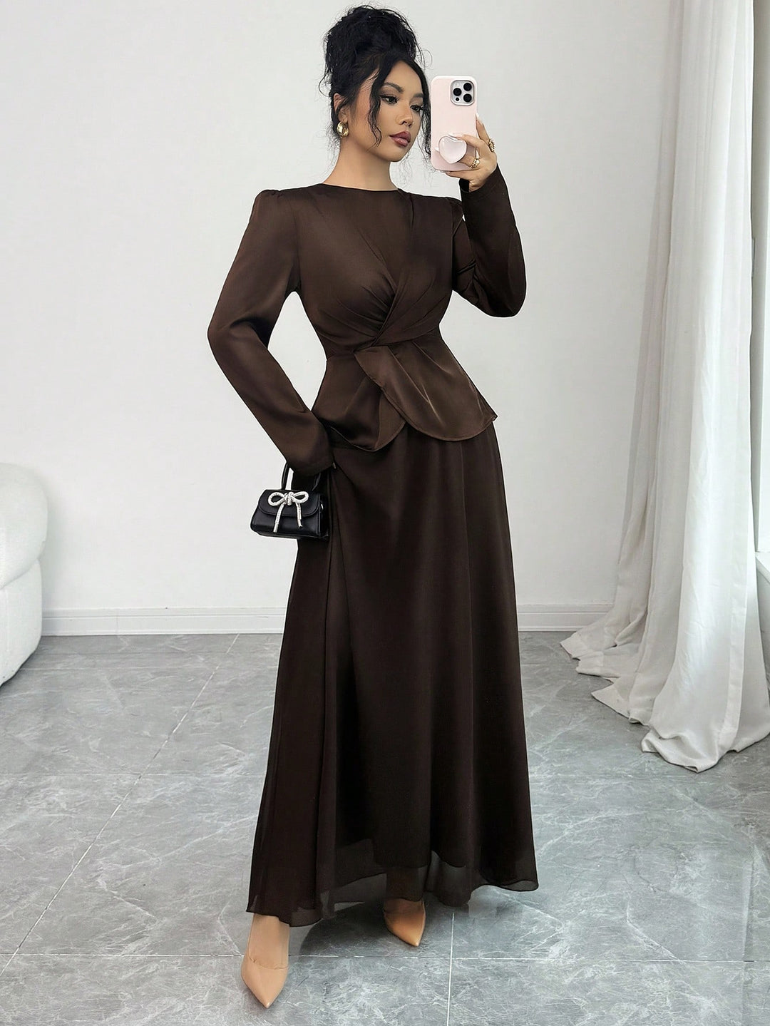 Rochie maxi SHEIN, maro