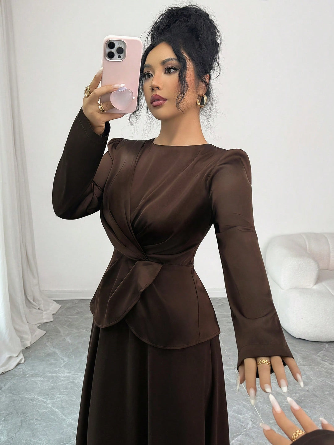 Rochie maxi SHEIN, maro