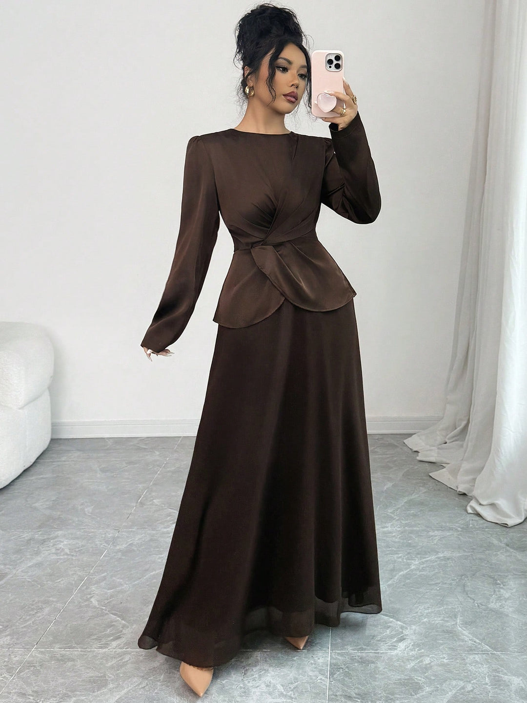 Rochie maxi SHEIN, maro