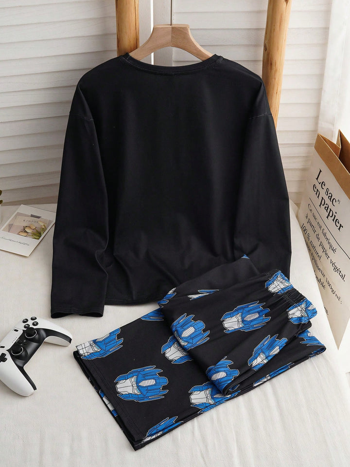 Compleu pijamale SHEIN, negru