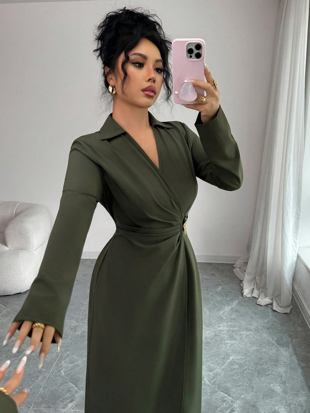 Rochie maxi SHEIN, verde