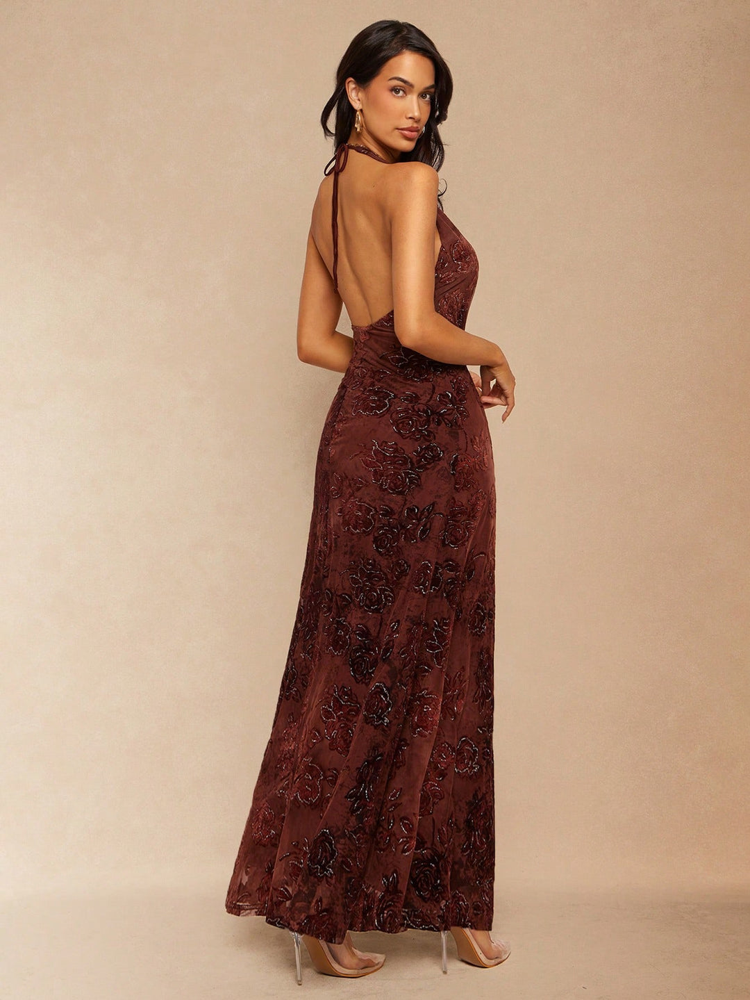 Rochie maxi SHEIN, maro
