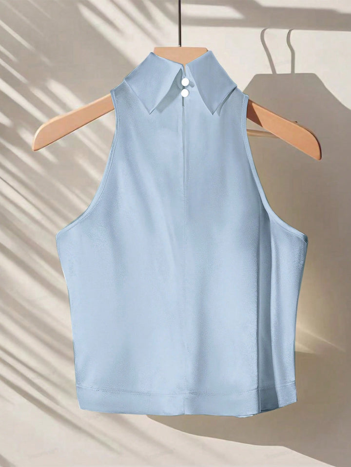Tricou decupat SHEIN, albastru