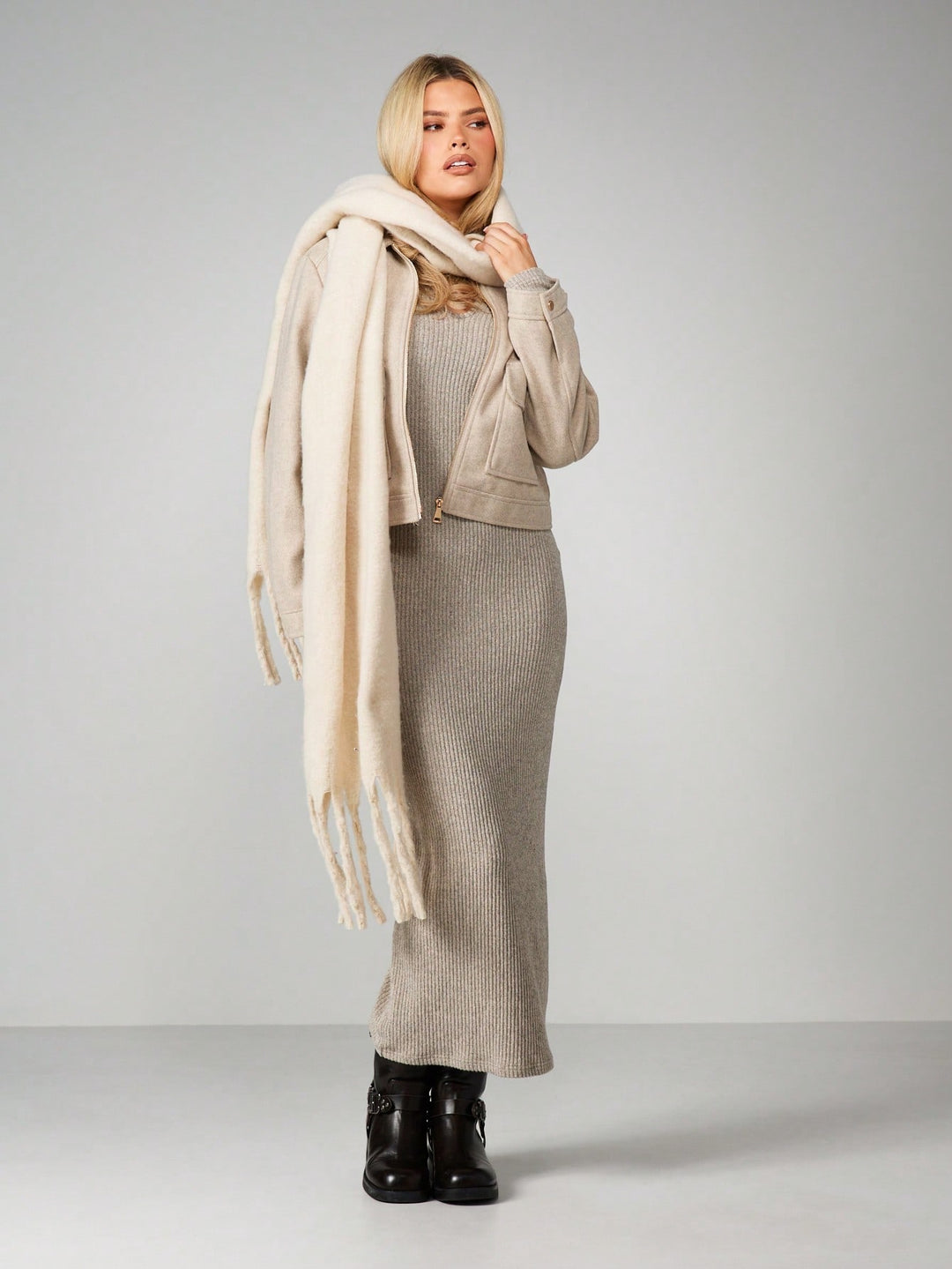 Rochie maxi SHEIN, gri