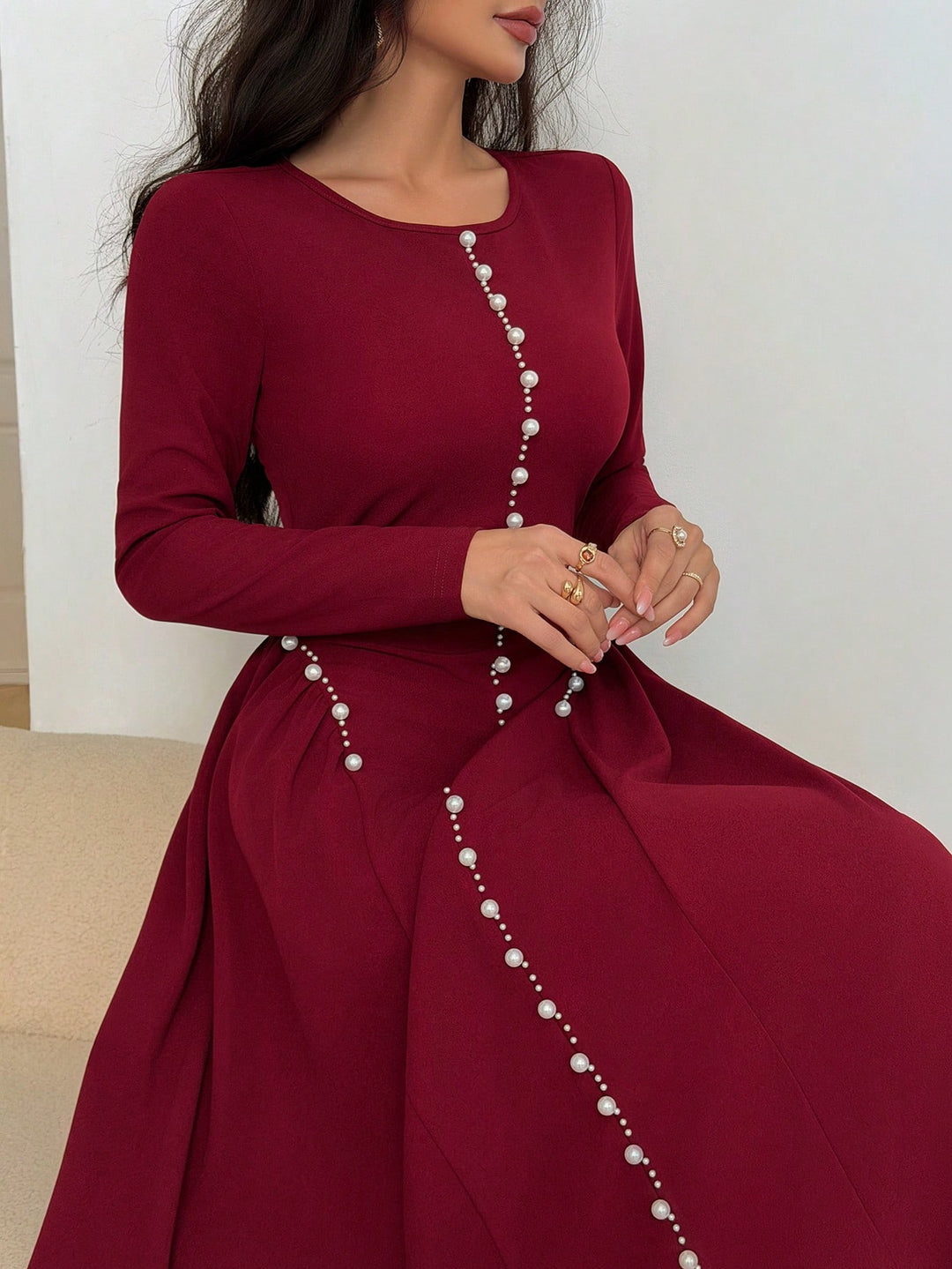 Shein bordó midiruha