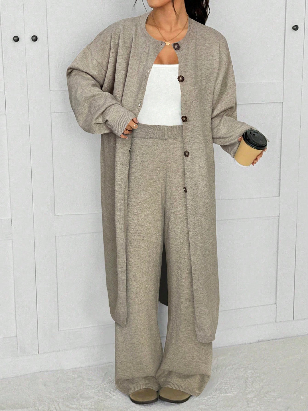 Cardigan SHEIN, kaki