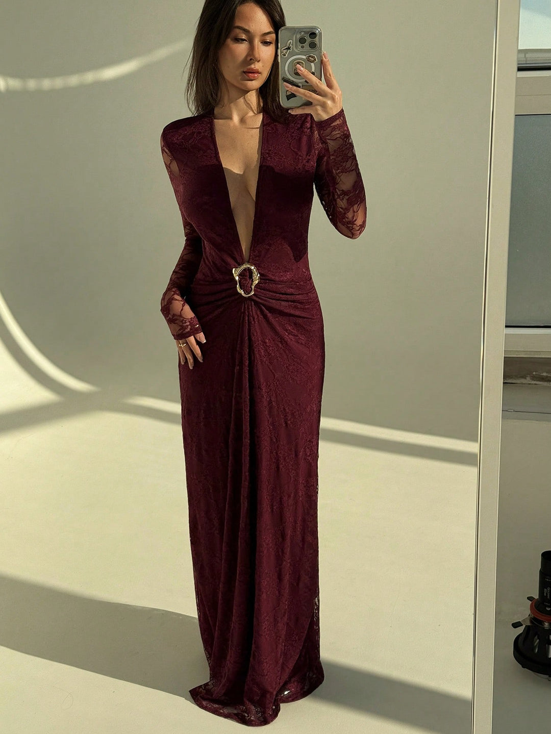 Rochie maxi SHEIN, vișiniu