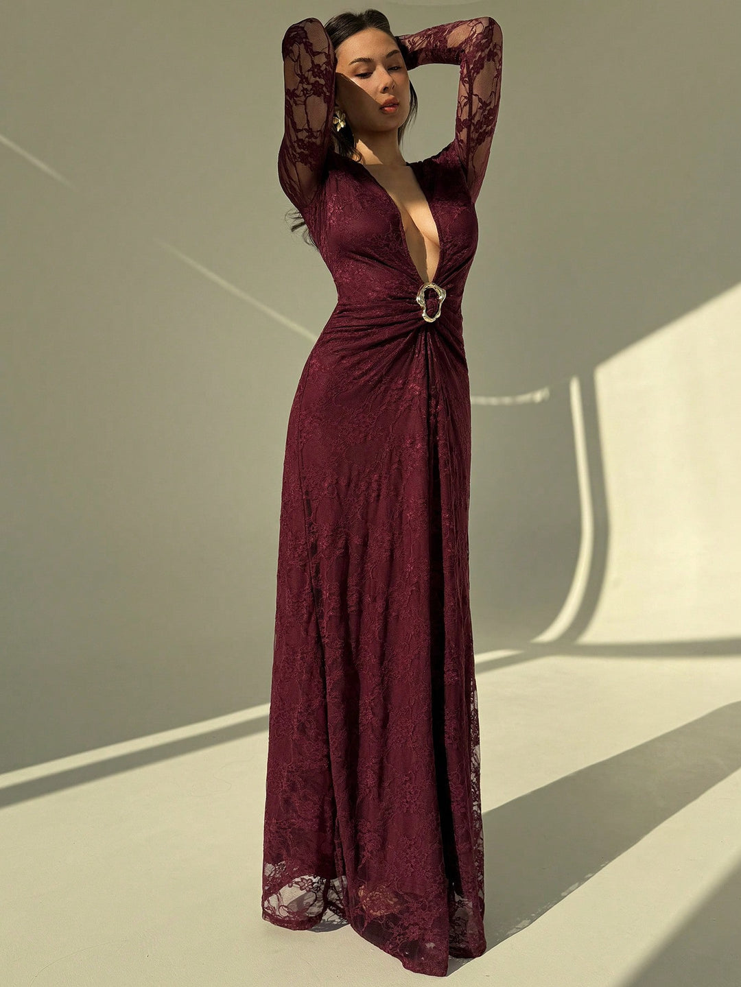 Rochie maxi SHEIN, vișiniu