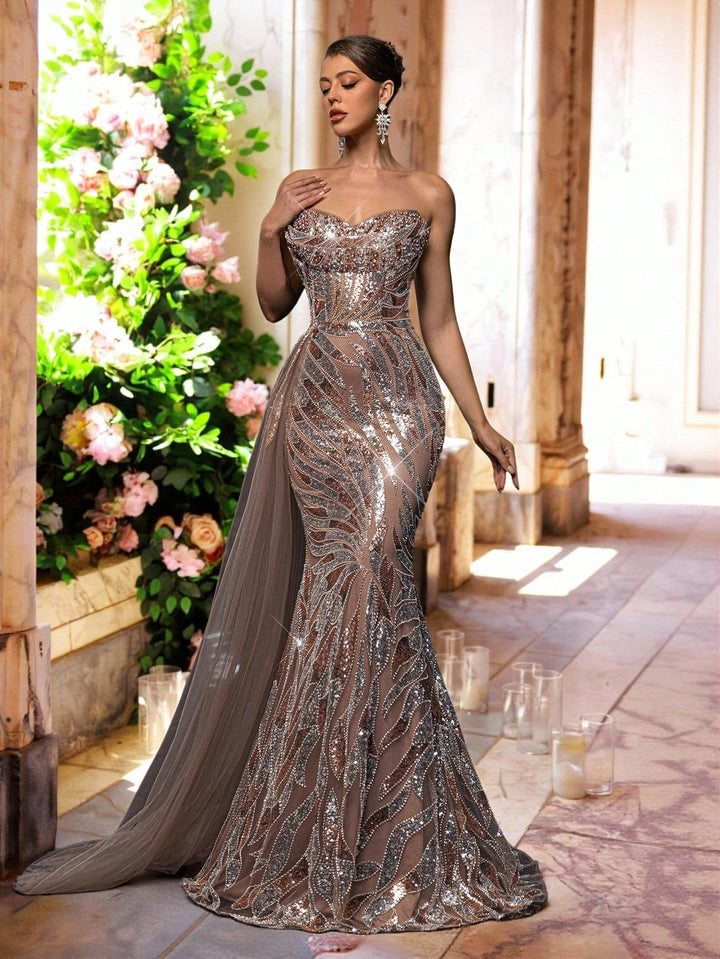 Rochie de ocazie SHEIN, maro