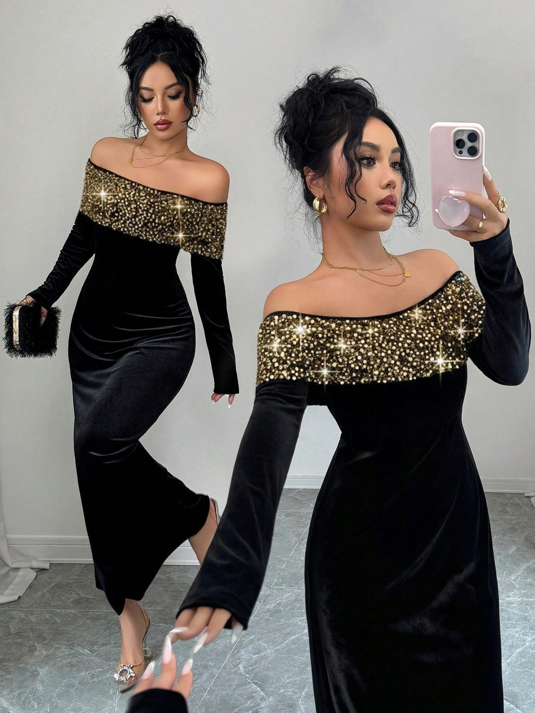 Rochie maxi SHEIN, negru