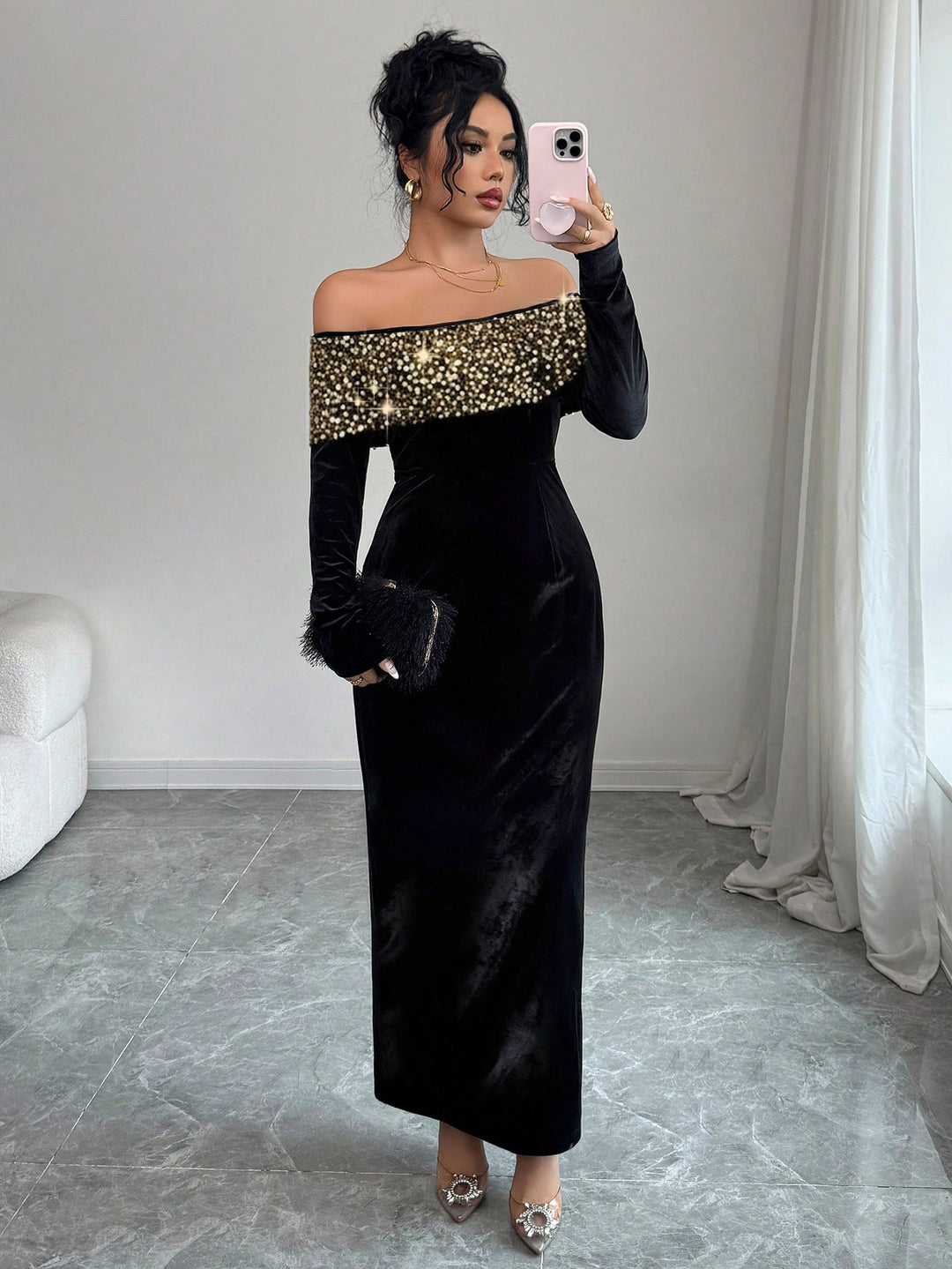 Rochie maxi SHEIN, negru