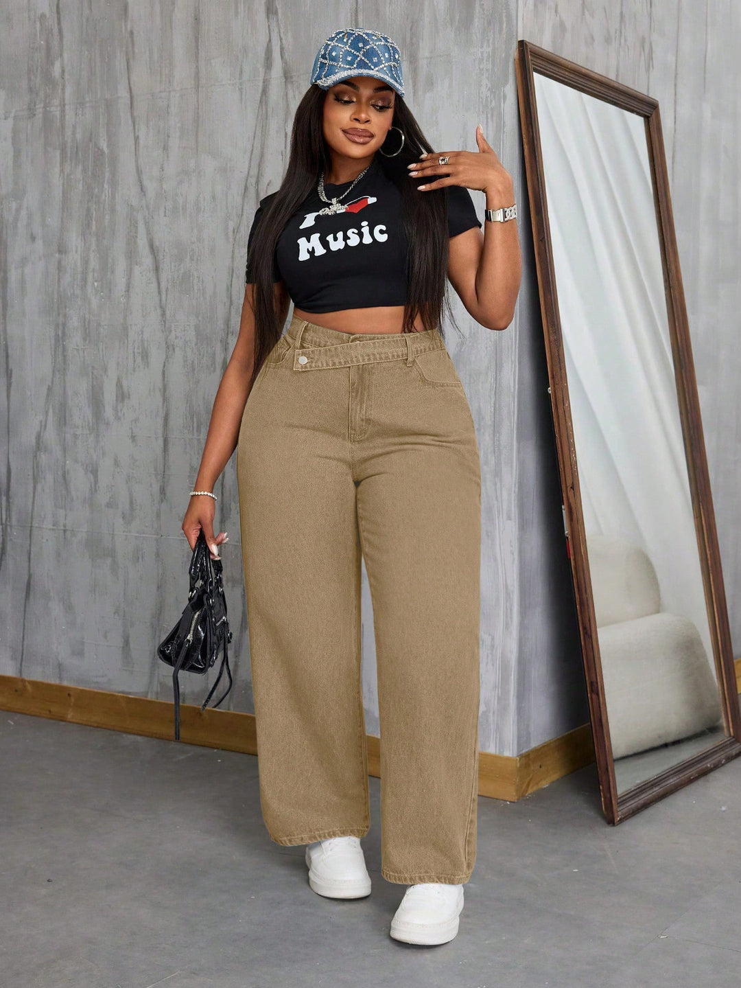 Jeans SHEIN, kaki