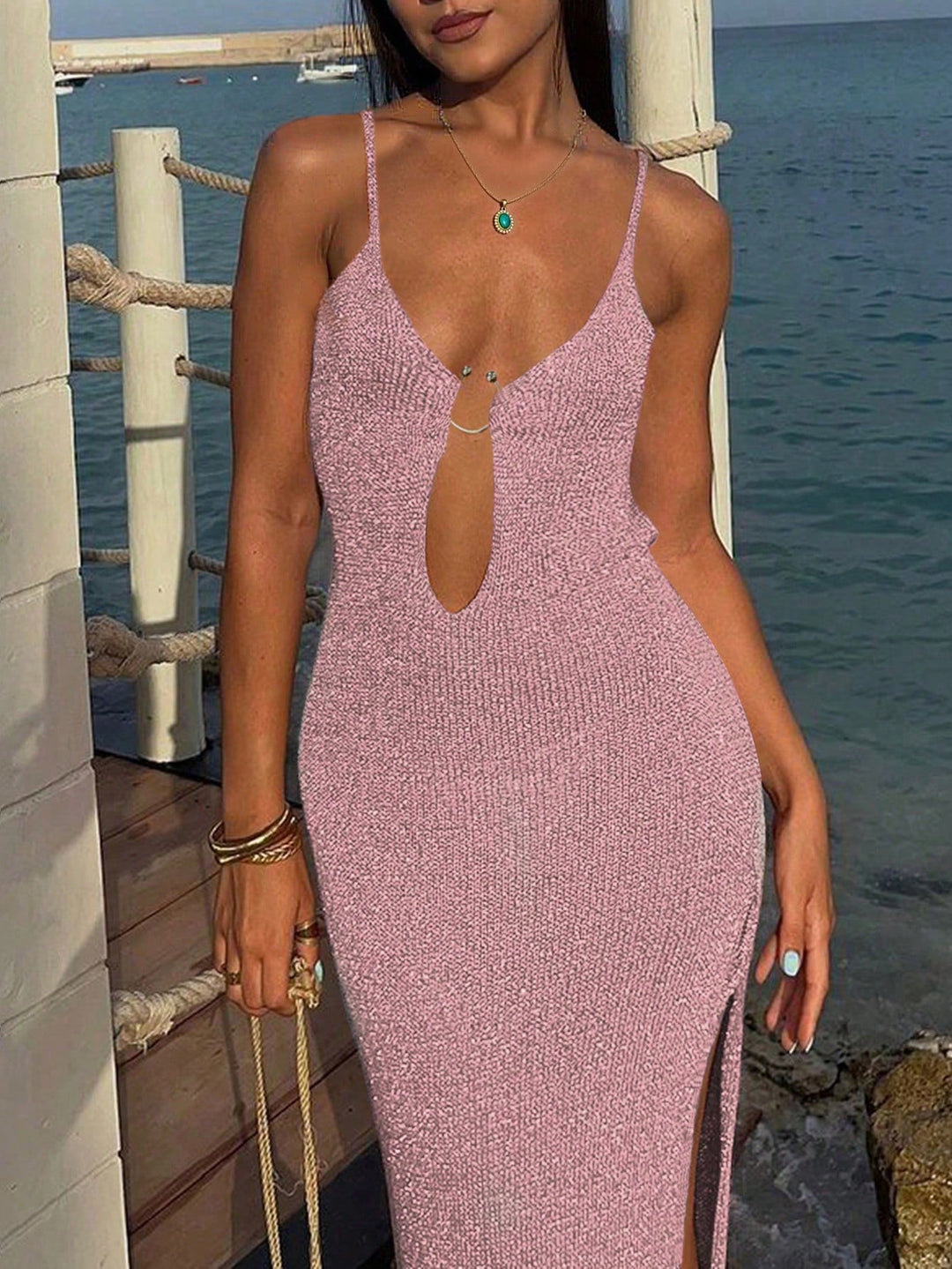 Rochie maxi SHEIN, roz