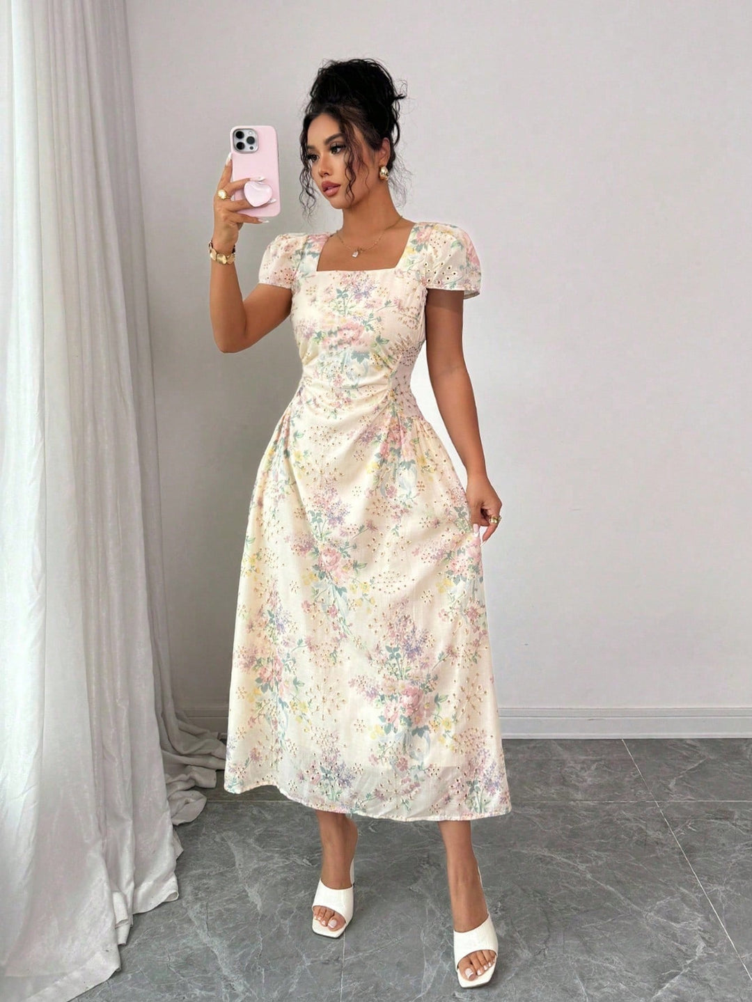 Rochie midi SHEIN, mix culori