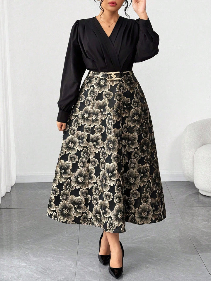 Rochie midi Shein Curve+, mix culori