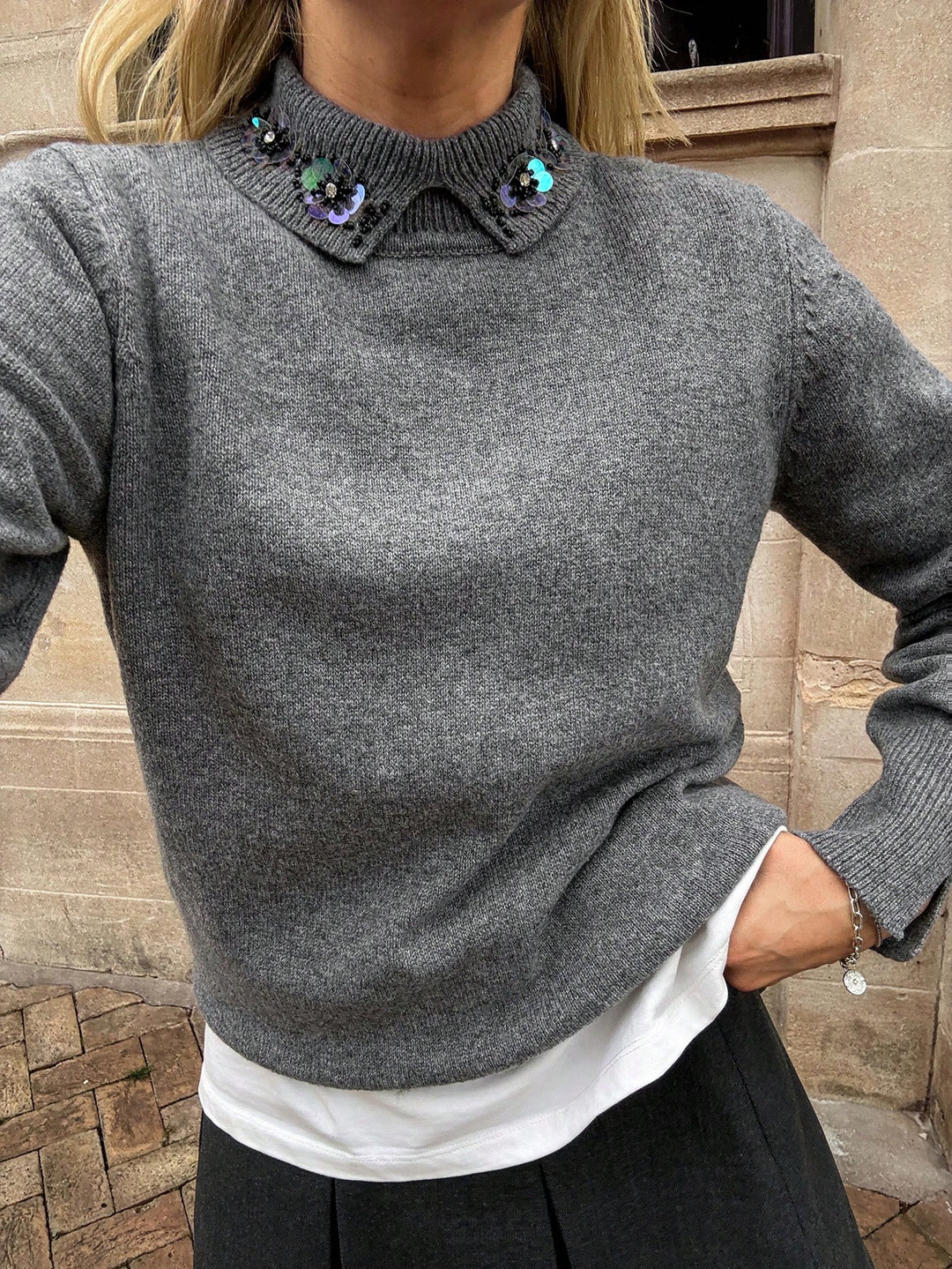 Pulover SHEIN, gri