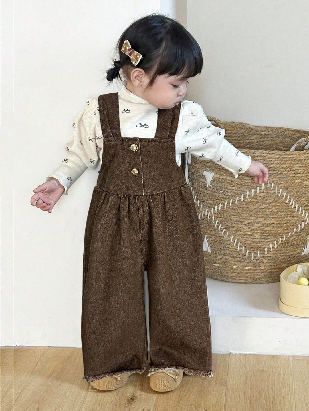 Salopetă denim SHEIN, maro