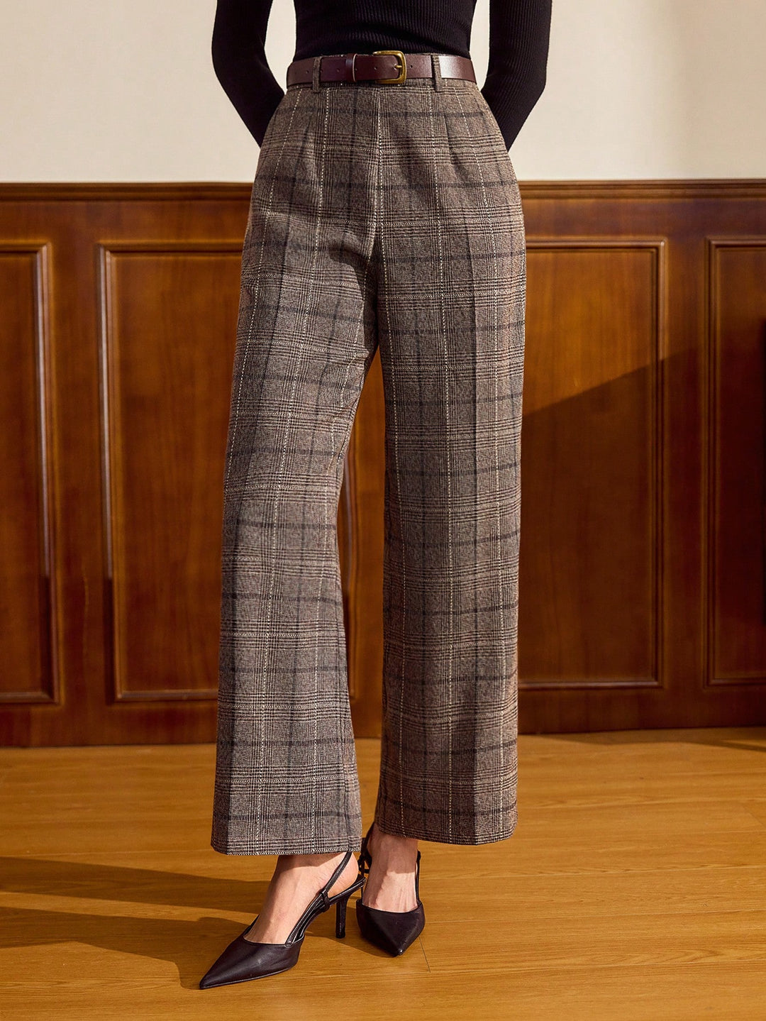 Pantaloni SHEIN, maro