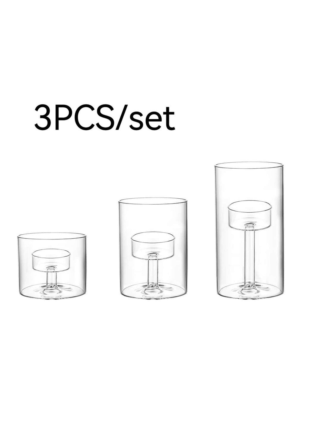 Set suport lumânare SHEIN, transparent