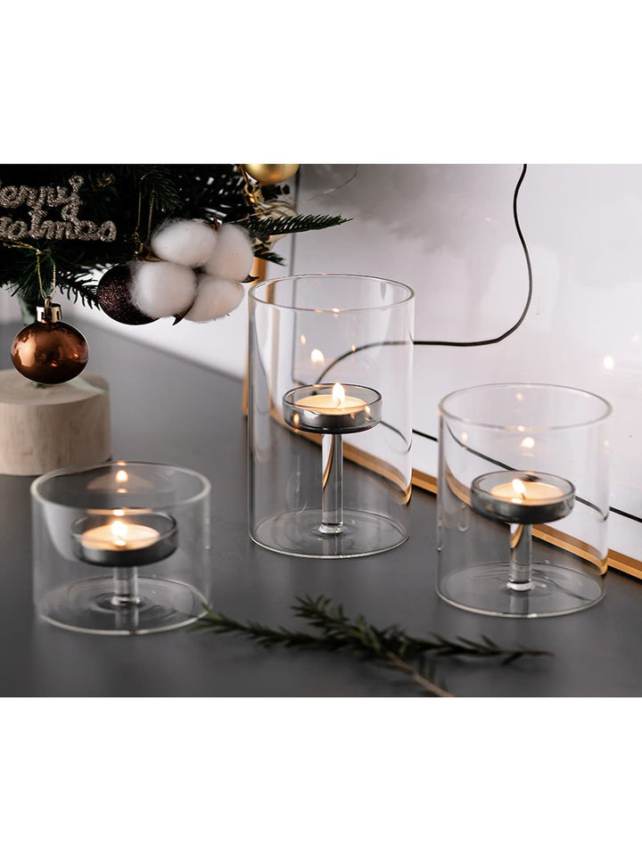 Set suport lumânare SHEIN, transparent