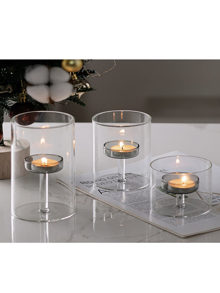 Set suport lumânare SHEIN, transparent