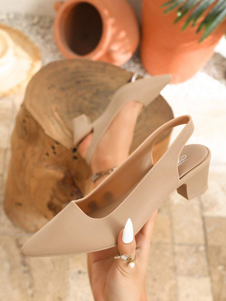 Pantofi cu toc SHEIN, bej