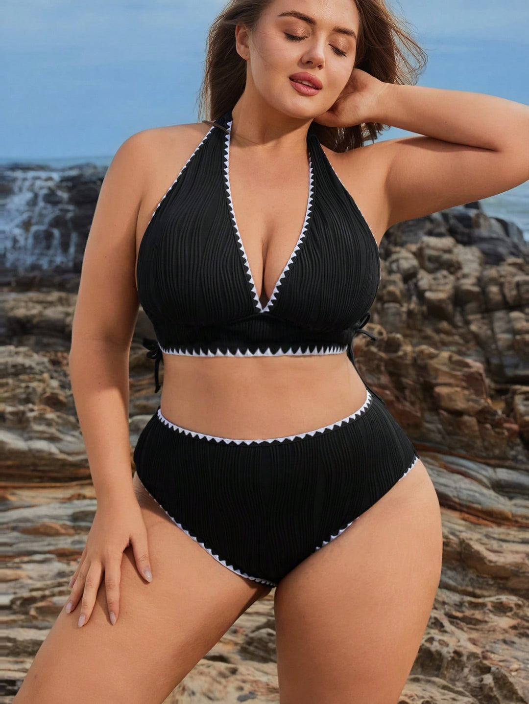 Set bikini de baie SHEIN, negru