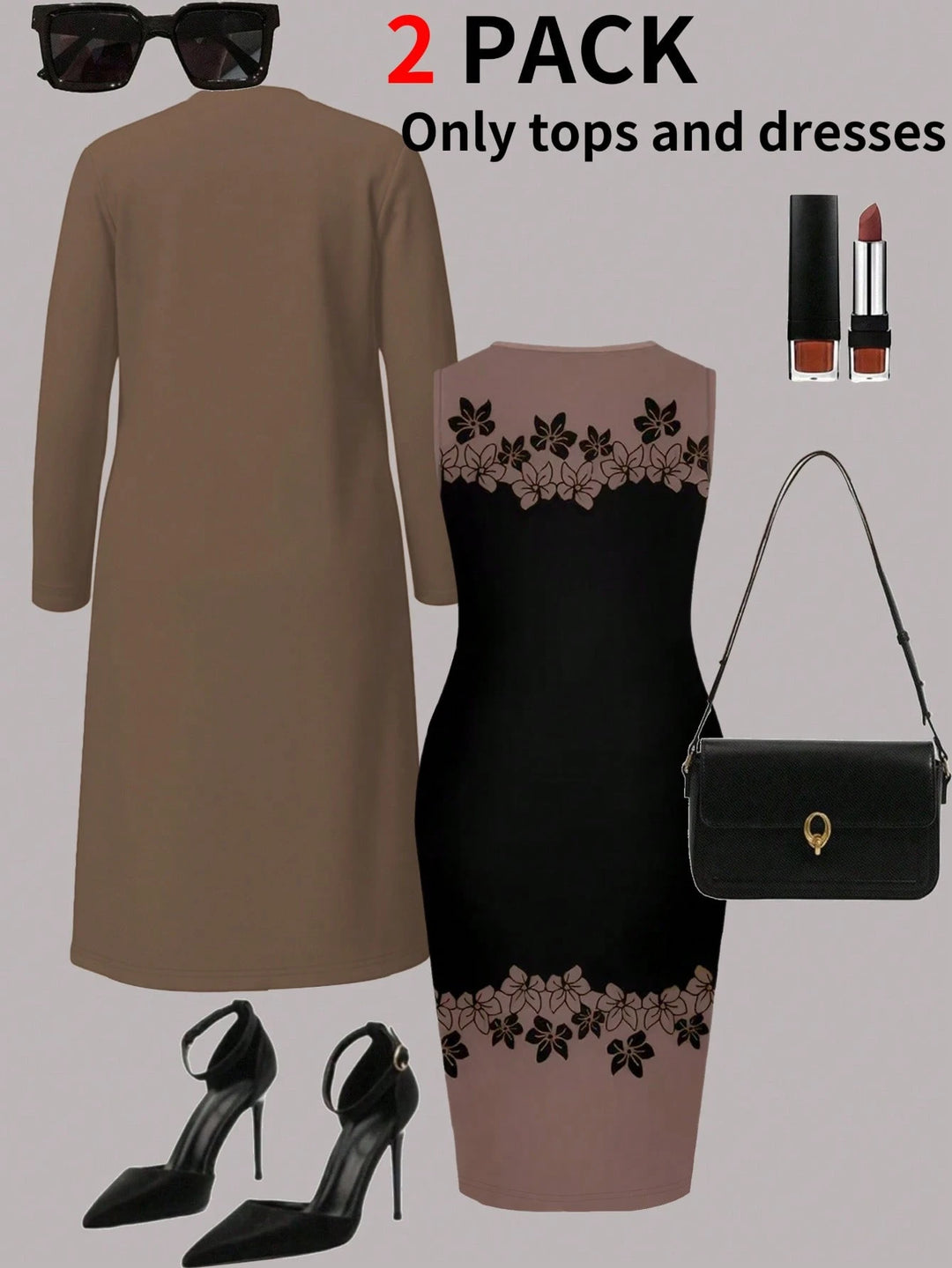 Set rochie și cardigan SHEIN, mix culori
