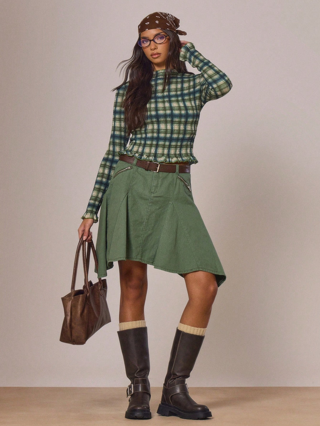 Fustă mini SHEIN, verde