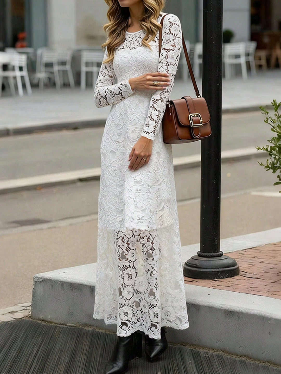 Rochie maxi SHEIN, alb