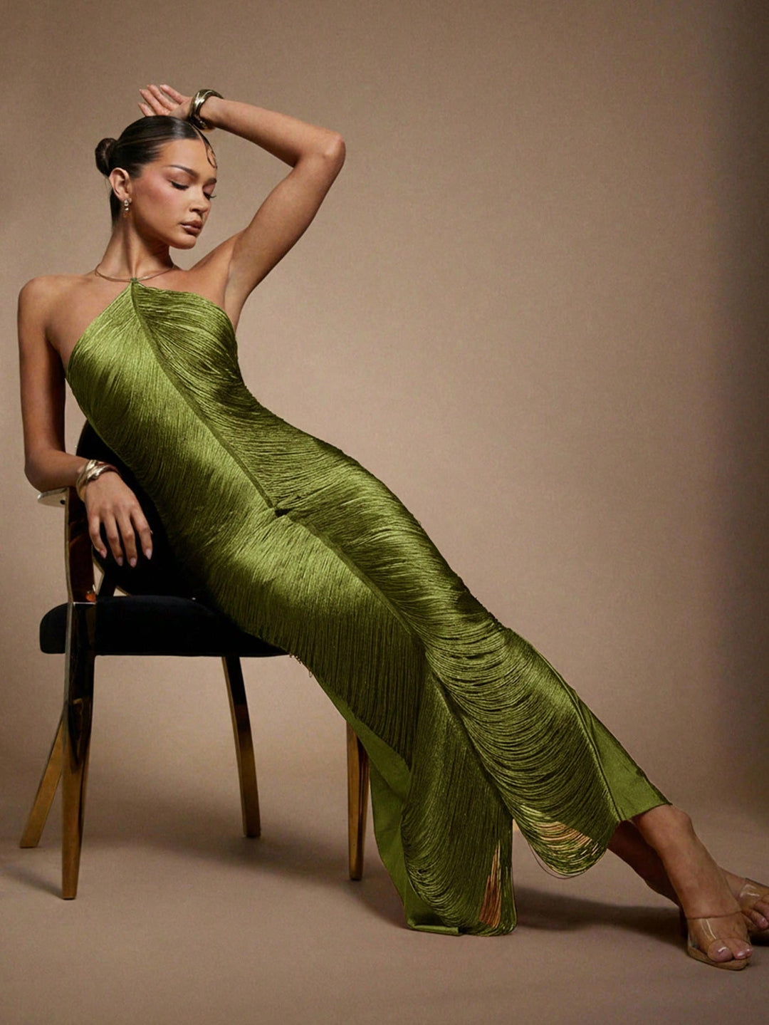 Rochie maxi SHEIN, verde