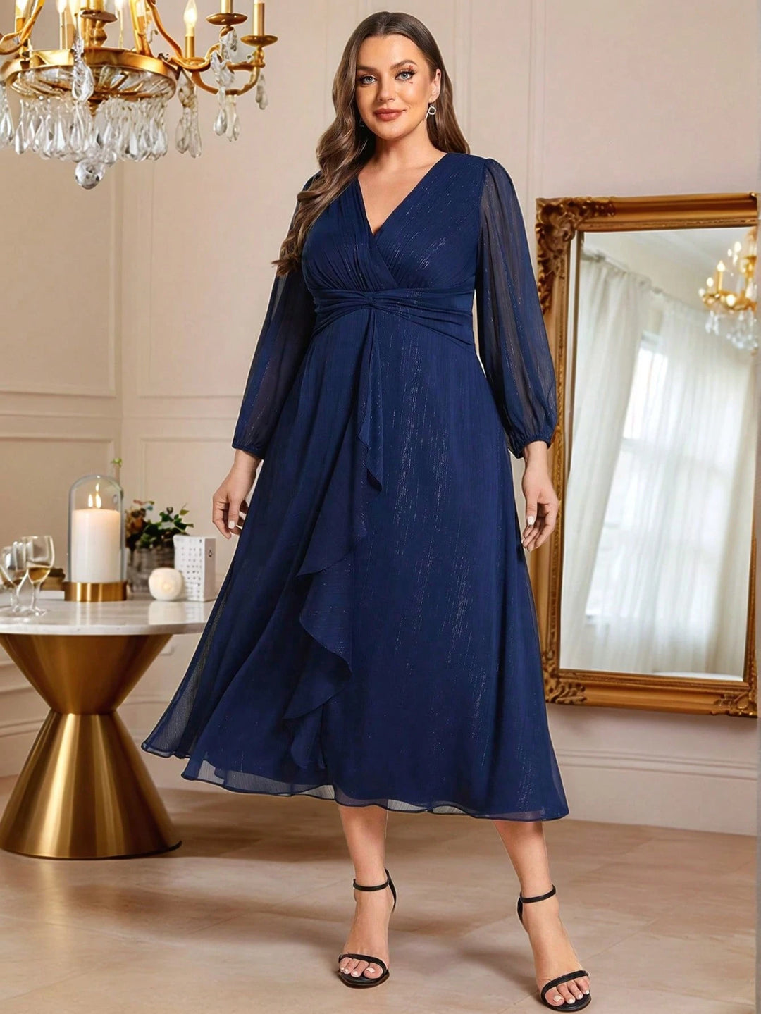 Rochie midi SHEIN, albastru