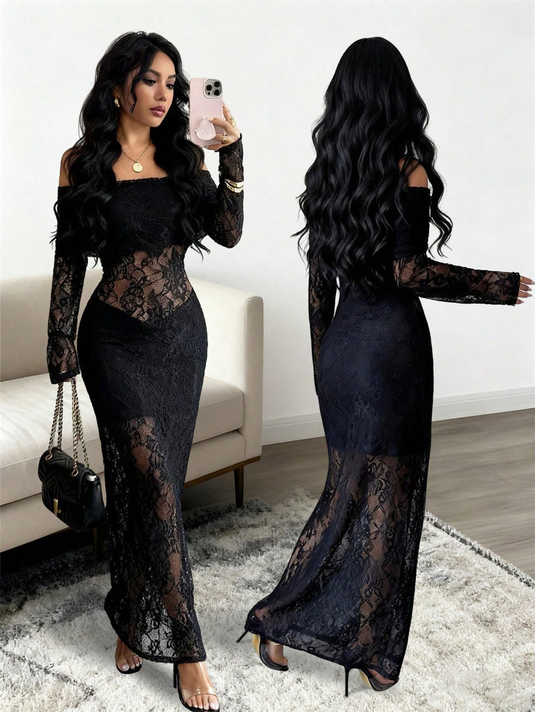 Rochie maxi SHEIN, negru