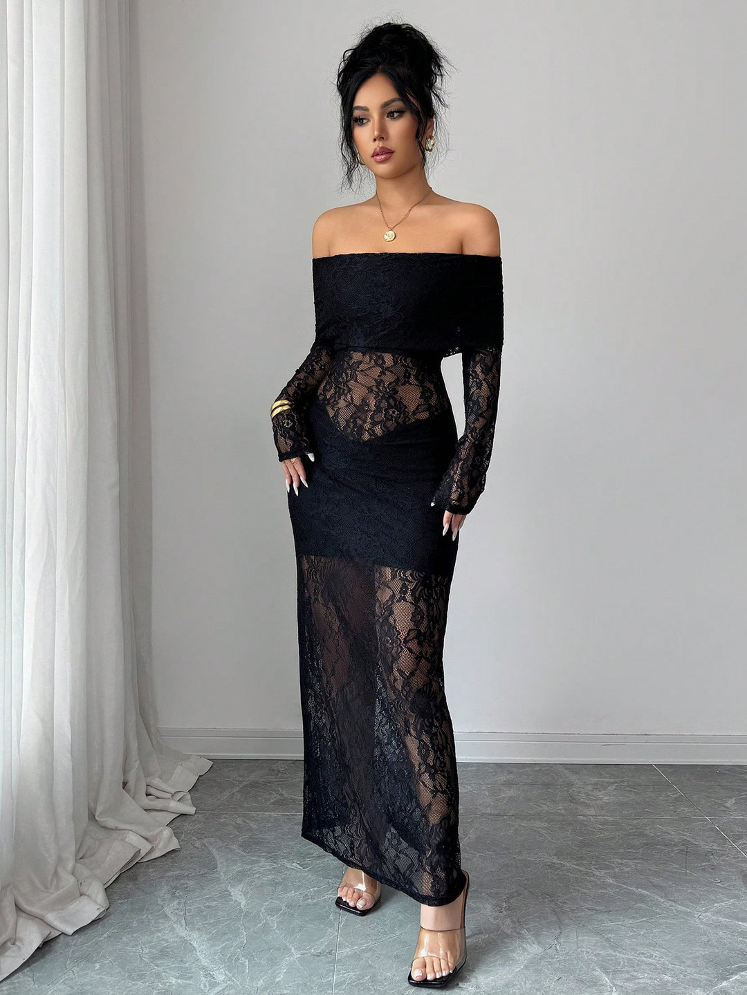 Rochie maxi SHEIN, negru