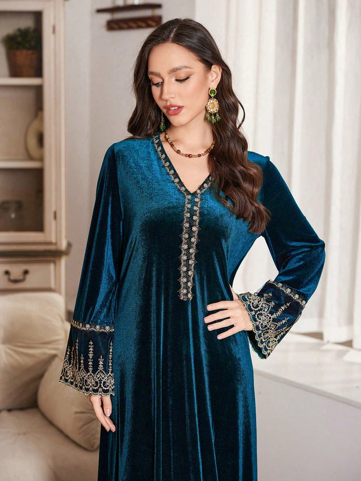 Set caftan și jalabiya SHEIN, turcoaz