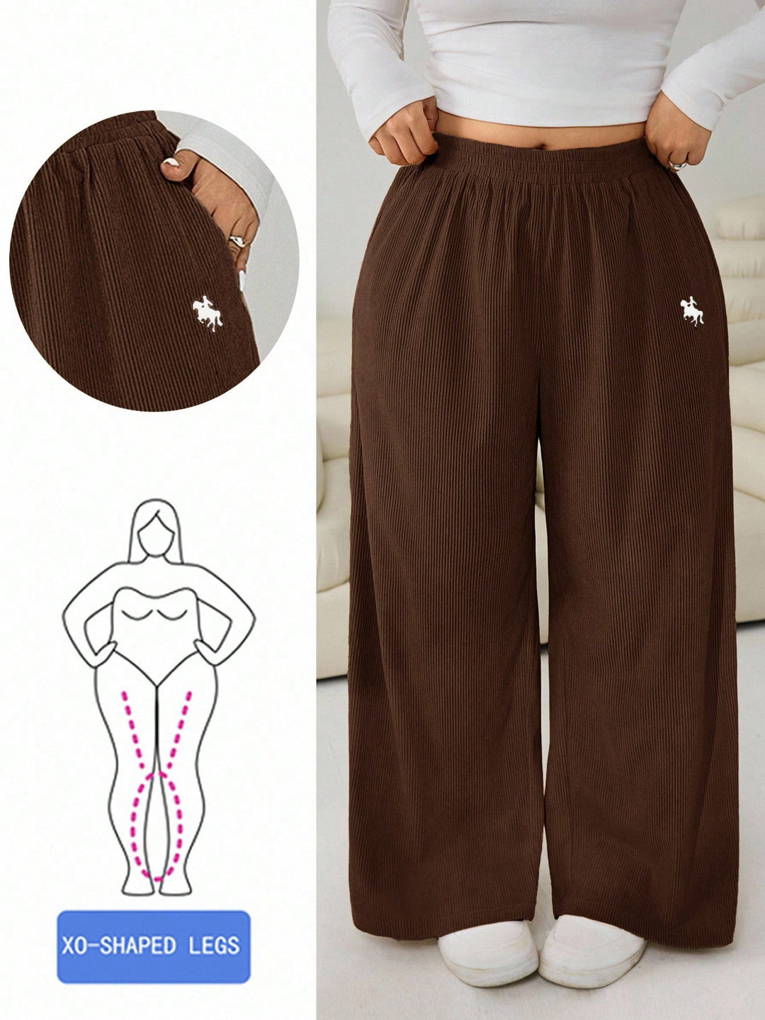 Pantaloni SHEIN, maro