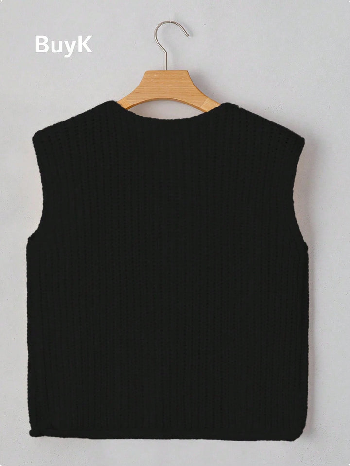 Vestă tricotată SHEN, negru