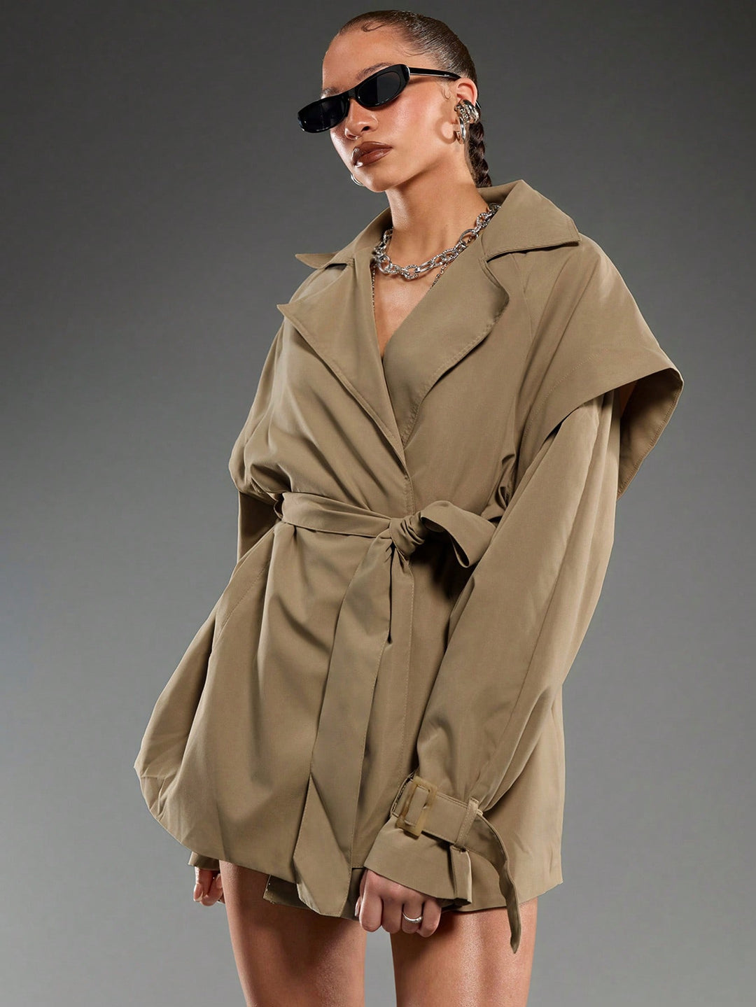 Trench SHEIN, kaki