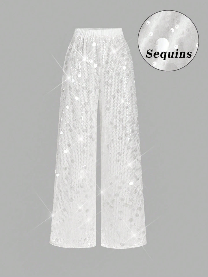 Pantaloni SHEIN, alb