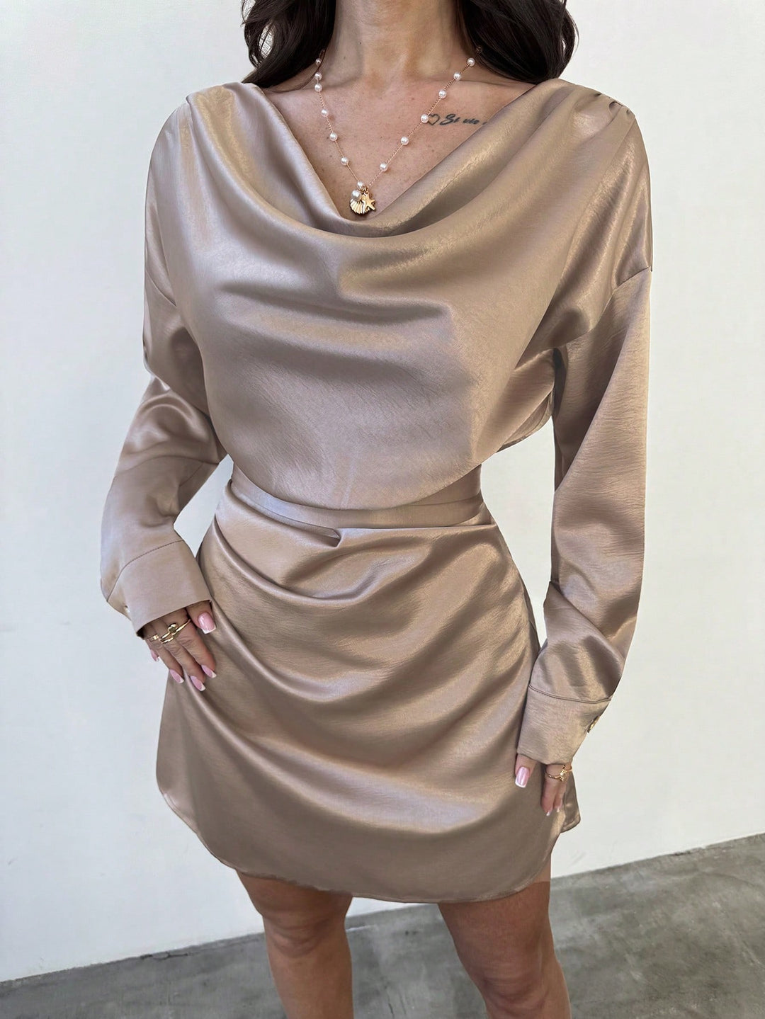 Rochie mini SHEIN, kaki